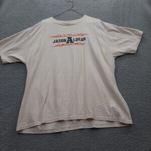2008 Jason Aldean Concert Tour T-Shirt 2X  Beige Short Sleeve Mens Tee